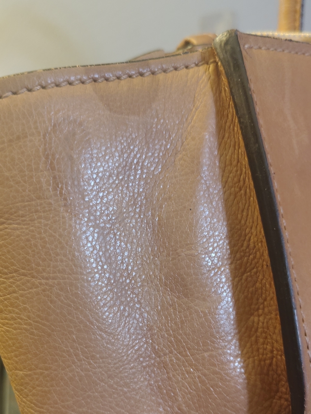 Prada Caramel Leather Tote with Double Top Handles - Picture 3 of 11